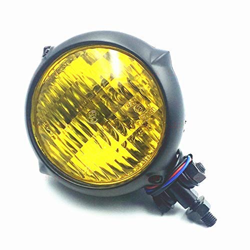 Retro Motorrad Bottom Mount High Abblendlicht Scheinwerfer Lampe für Harley 883 Cruiser Chopper Cafe Racer Shadow Honda Kawasaki Suzuki Yamaha Big Dog Custom (Polnisch/Klar) von Newland2019