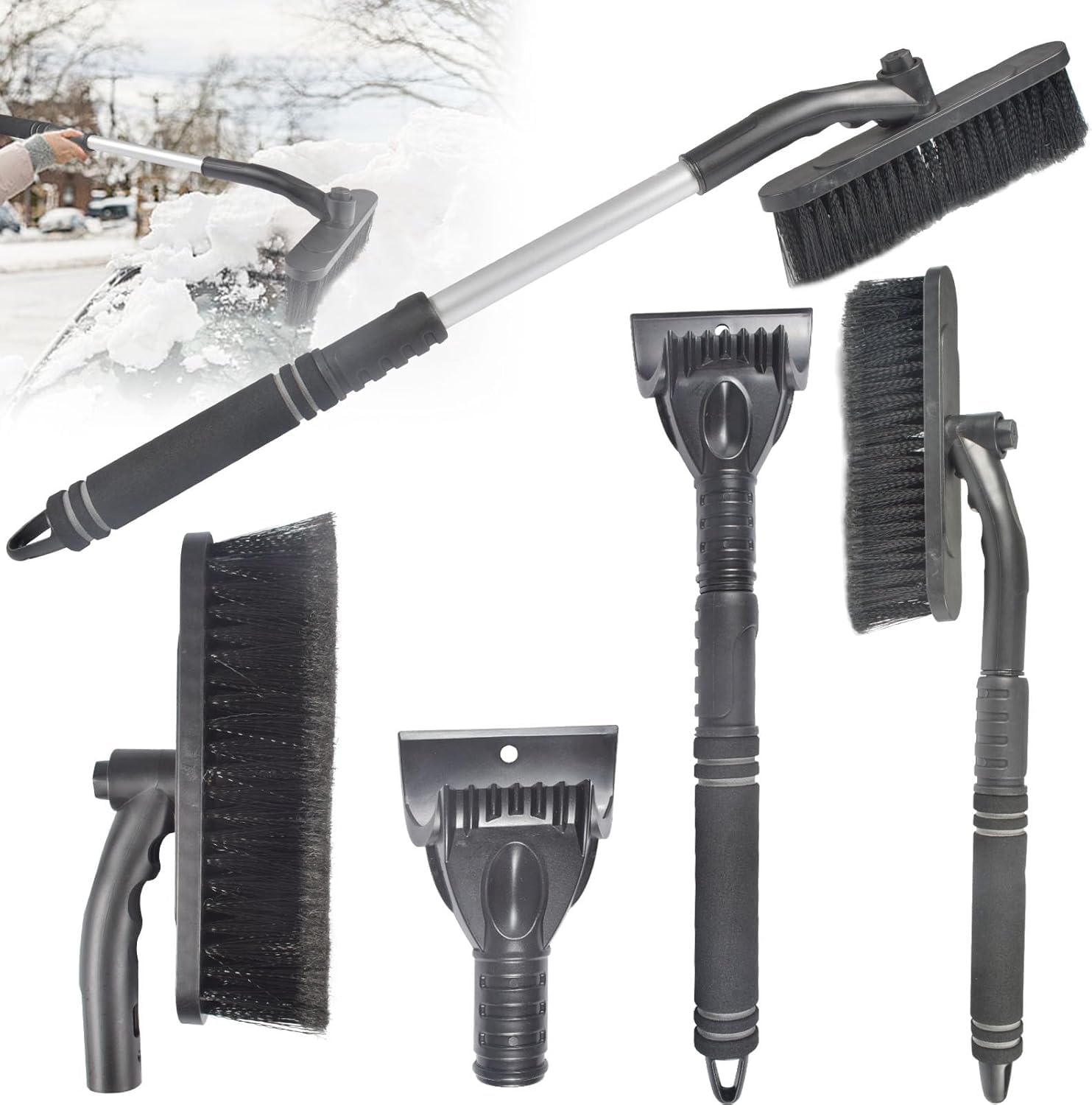 2-in-1 Auto-Eiskratzer, Eiskratzer Auto mit Besen, Schneebürste Eiskratzer, Abnehmbar Auto Einziehbare Schneebürste, mit Rutschfestem Schaumstoffgriff, für Auto Windschutzscheibe,Fenster zu Hause 2-in-1 Auto-Eiskratzer, Eiskratzer Auto mit Besen, Schneebürste Eiskratzer, Abnehmbar Auto Einziehbare Schneebürste, mit Rutschfestem Schaumstoffgriff, für Auto Windschutzscheibe,Fenster zu Hause von Newtic