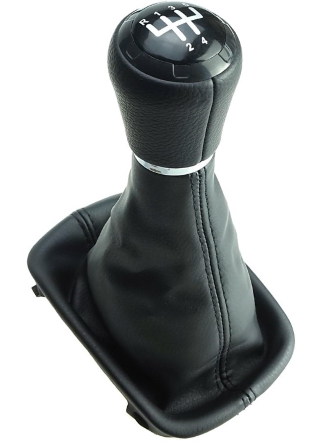 Newtown2700-parts Schaltknauf Schaltmanschette Rahmen (lange Füße) mit schwarzer Naht, 23 mm Aufnahme kompatibel für Audi A3 8L 1.6 5 Gang BJ 1996-2000 von Newtown2700-parts