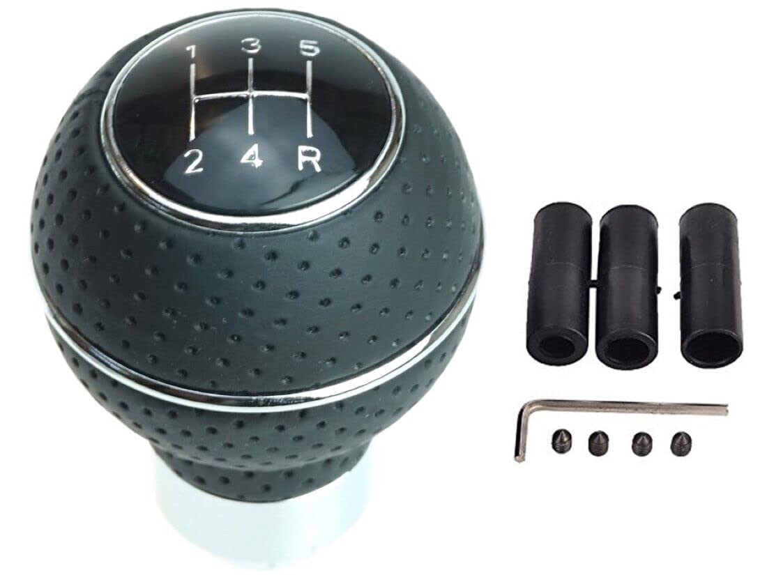Universal Schaltknauf rund mit Chrom-Ring - Schwarz mit 3 Adaptern - 5 Gang Universal Schaltknauf rund mit Chrom-Ring - Schwarz mit 3 Adaptern - 5 Gang von Newtown2700-parts