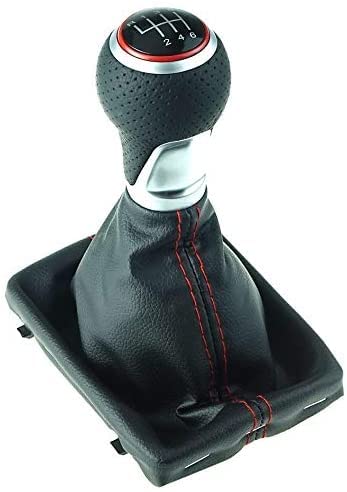 perforierter Schaltknauf + Schaltsack + Rahmen - rote Naht - 6 Gang kompatibel für Audi A6 C6 4F Avant und Limo perforierter Schaltknauf + Schaltsack + Rahmen - rote Naht - 6 Gang kompatibel für Audi A6 C6 4F Avant und Limo von Newtown2700-parts