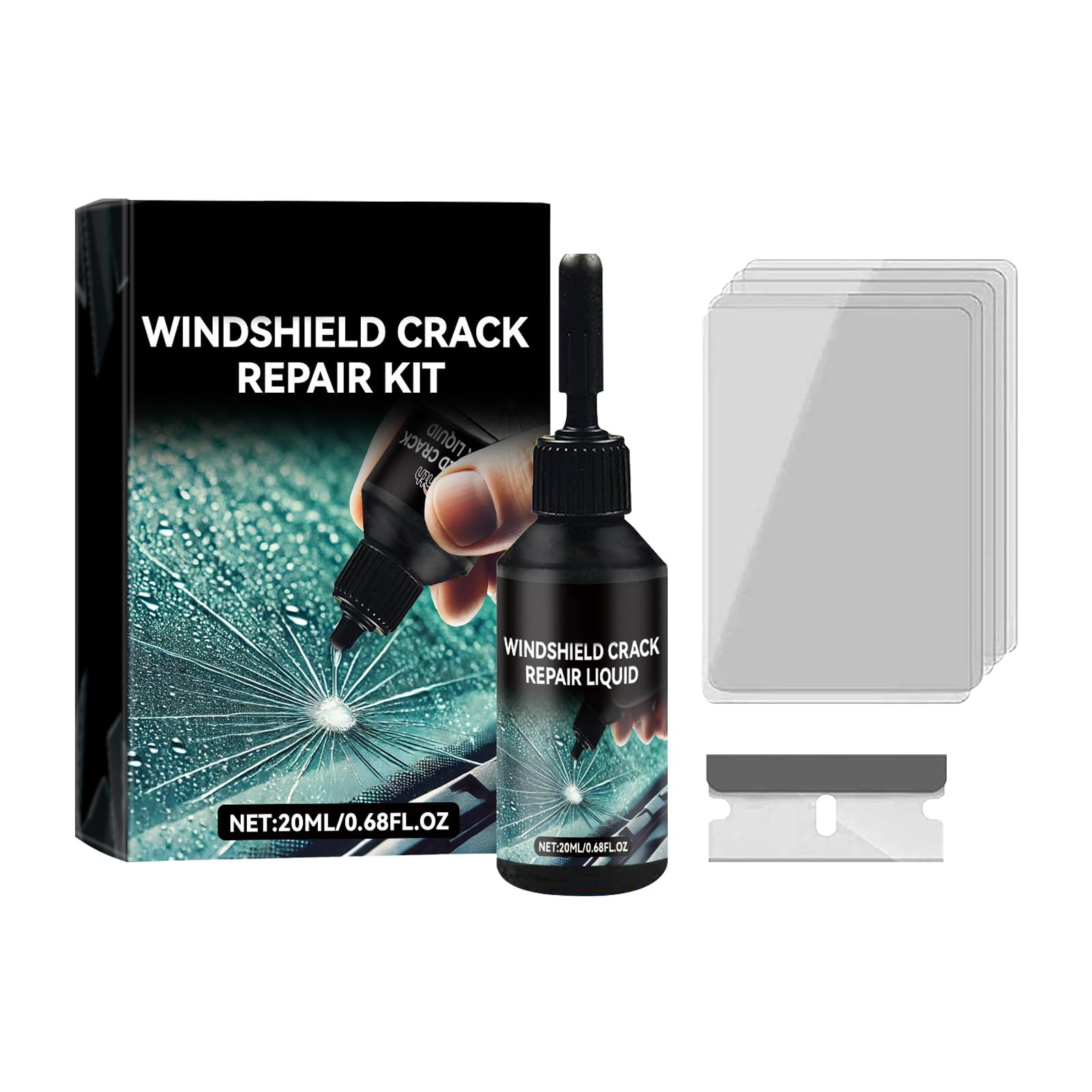 Windschutzscheibe Reparaturset, 20ml Steinschlag Reparaturset Windschutzscheibe Auto Windschutzscheibe Riss Reparatur Flüssigkeit Auto Glas Reparatur Set Reparatur von Windschutzscheiben (1pc) von Nexoria