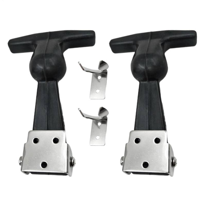Gute Haltbarkeit Gummi-Motorhaubenverschluss-Set, Gummi-Motorhaubenverschluss Mit Halterung | 2 Stück Robuste Haubenverschlüsse | Flexibler Fahrzeug-Haubenriegel, Ladeboxen, Schubladenriegel Für LKWs von Nexusectar