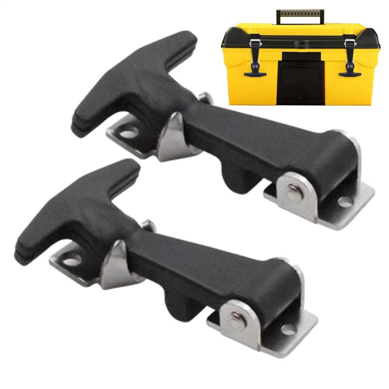 Haubenverschlüsse, Haubenverschluss Aus Edelstahl, Haubenverschluss-Kit Aus Gummi - 2 Stück Robuste Haubenverschlüsse,Flexibler Fahrzeug-Haubenriegel, Ladeboxen, Schubladenriegel Für LKWs von Nexusectar