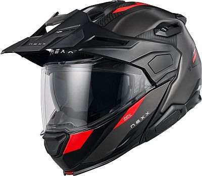 Nexx X.Lifecountry Terra, Klapphelm - Matt Schwarz/Grau/Rot - XL von Nexx