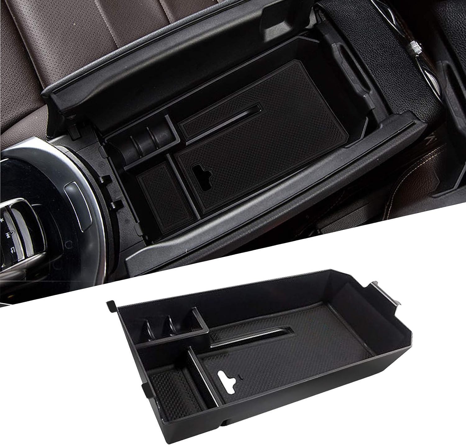 Mittelarmlehnen-Aufbewahrungsbox, kompatibel mit Mercedes Benz C-Klasse W205 Mittelkonsolen-Organizer 2015–2021, für GLC W253 Konsolen-Organizer-Ablage 2016–2022, für GLC-Klasse Coupé 2016–2023 Mittelarmlehnen-Aufbewahrungsbox, kompatibel mit Mercedes Benz C-Klasse W205 Mittelkonsolen-Organizer 2015–2021, für GLC W253 Konsolen-Organizer-Ablage 2016–2022, für GLC-Klasse Coupé 2016–2023 von Neyyuse