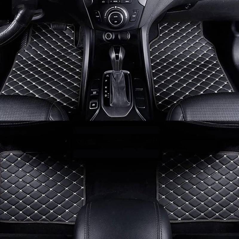 Custom FußMatten Leder Fussmatten FüR Lexus UX 250h Hybrid 2019 2020 2021 2022, Wasserdicht Anti-Rutsch FußMatte Bodenmatte Vorne Hinten Automatten Protector ZubehöR,C/Black-beige von NgAnoh