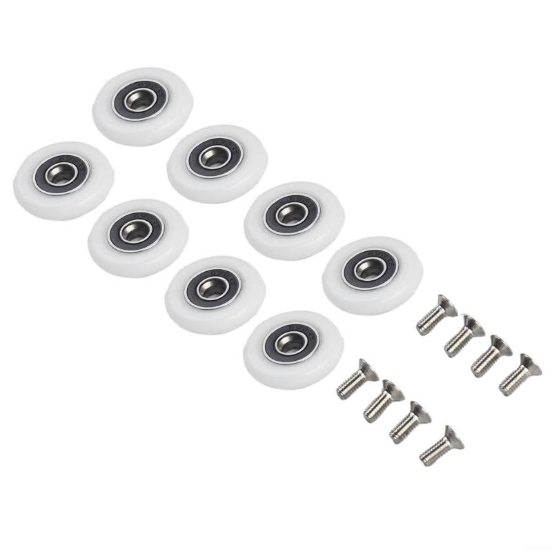 Duschtürrollen mit Edelstahl-Komponenten für lange Lebensdauer, 25 mm, 8 Stück von Niceminiwall