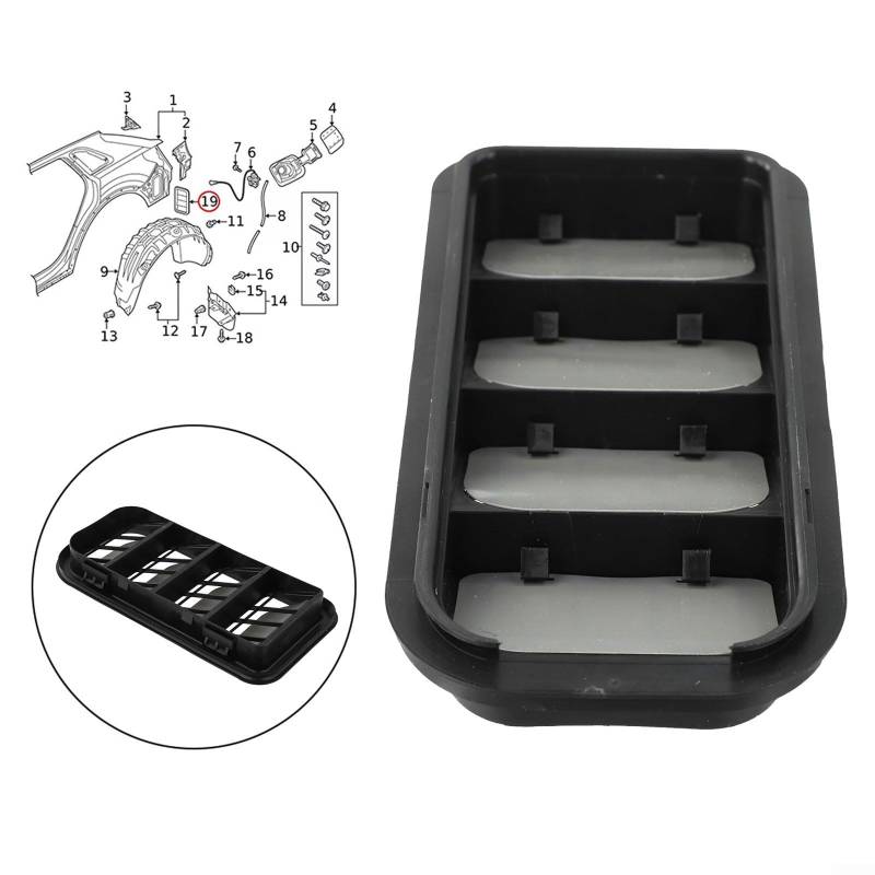 Hinteres Viertel-Panel-Lüftungsgitter für Golf MK7 (2015 2021), direktes Ersatzteil von Niceminiwall