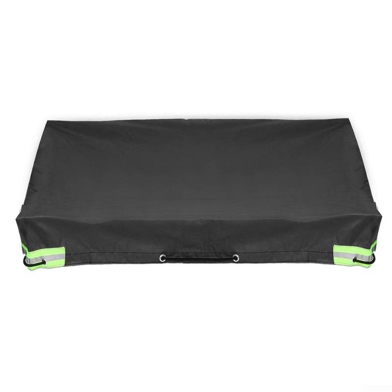 Niceminiwall Anhängerabdeckung Wasserdicht Abdeckung UV Schutz Abdeckung mit Reflexstreifen 420D Auto Plane Anhänger Abdeckung (Schwarz) von Niceminiwall