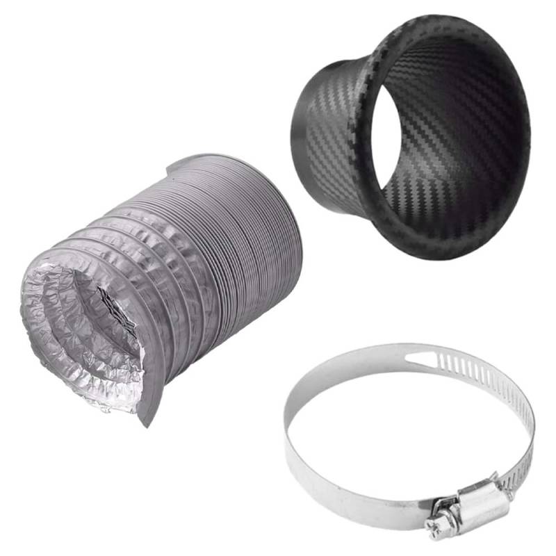 1 Set Turbo Luft Ansaugen Rohr Turbinen Trichter Kit für die Vordere StoßStange Des Autos Turbo Luft Ansaugen Rohr Kit Kohle Faser von Nicfaky