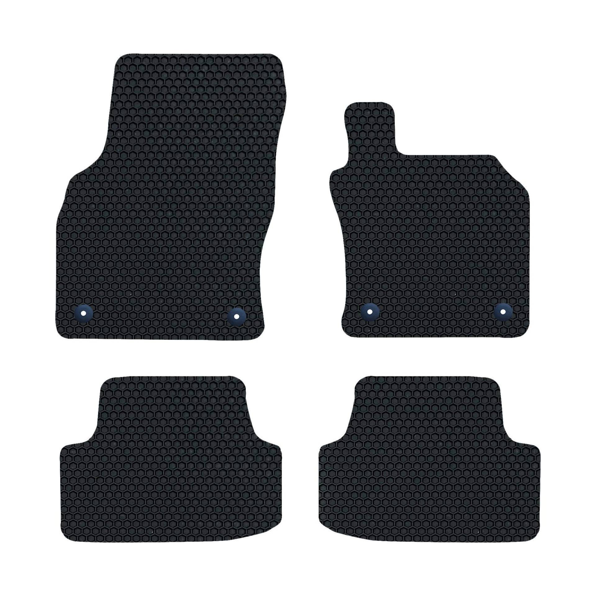 Nicoman HEX-C1008-VW-Golf-MK7-FU maßgeschneiderte Auto-Fußmatten, 4-teilig (komplettes Set) – Schwarz, 2013-2019 VW Golf MK7 von Nicoman