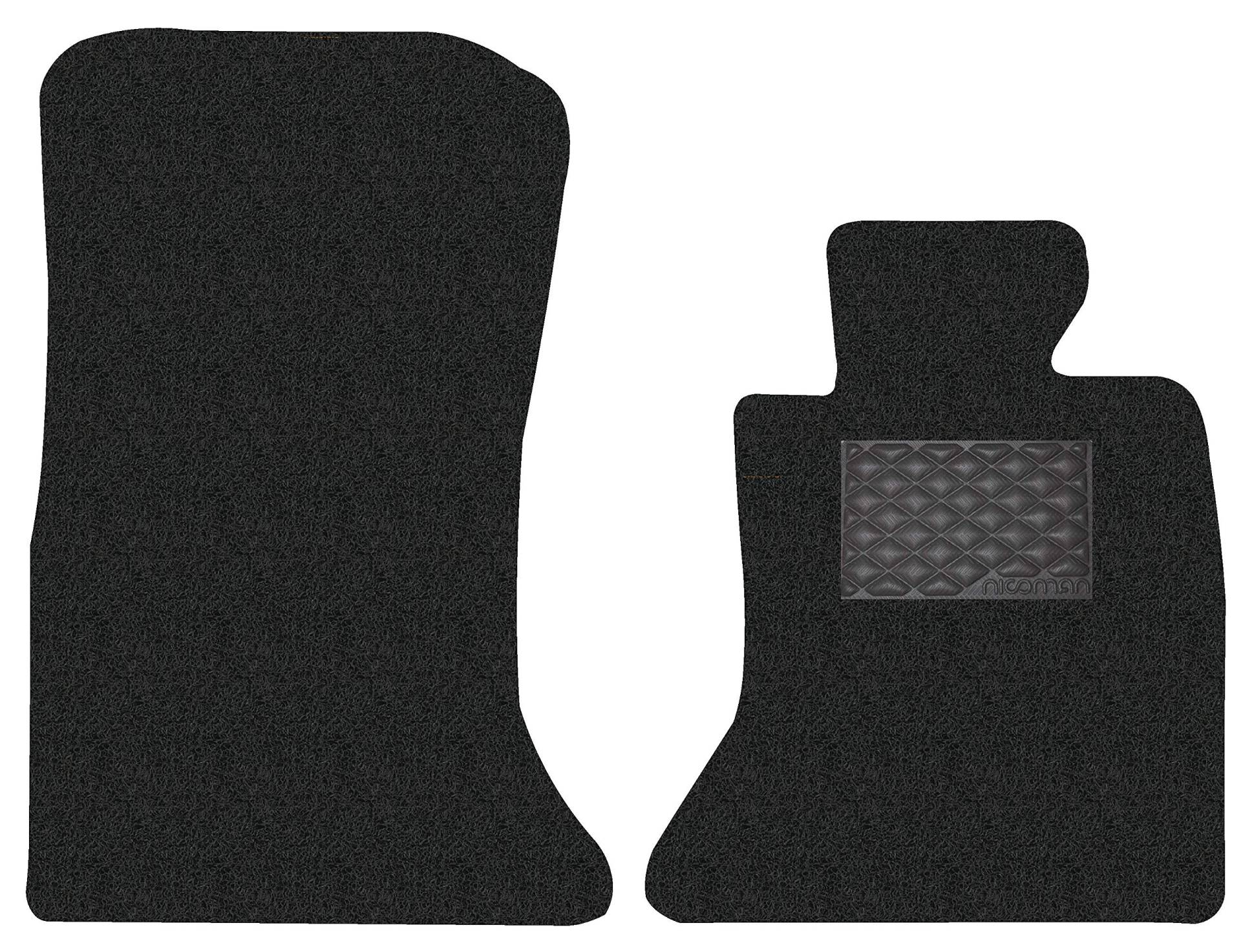 Nicoman Spaghetti Allwetter-Fußmatten, passgenau, passend für 5er-Serie Limousine/Kombi F10/F11 Baujahr 2010–2013 (Front-Set, 2-teilig, schwarz) von Nicoman