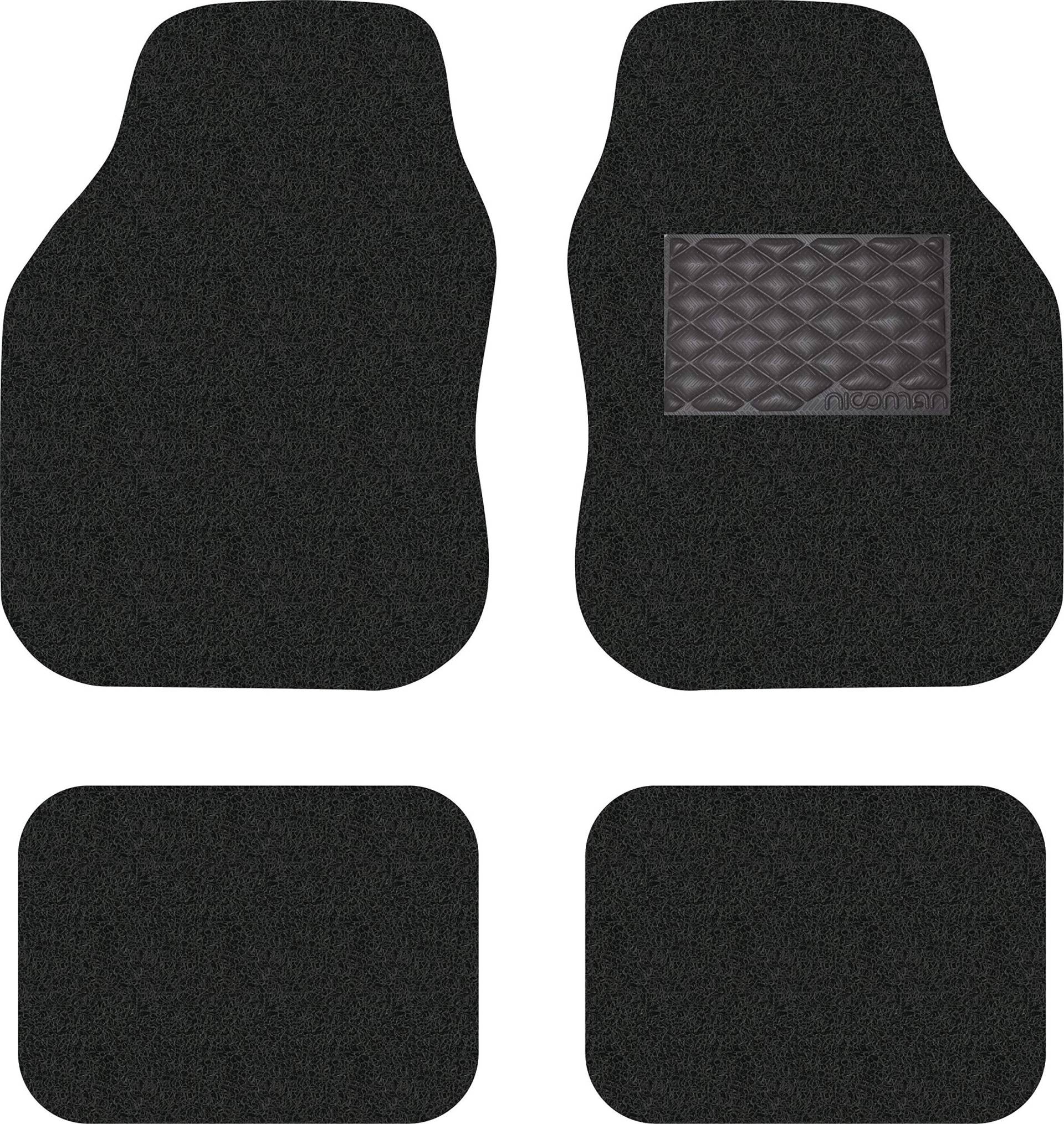 Nicoman Universal Non-Slip Dirt-Traper Jet-Washable Car Mat(Black, Full Set 4-Piece) von Nicoman