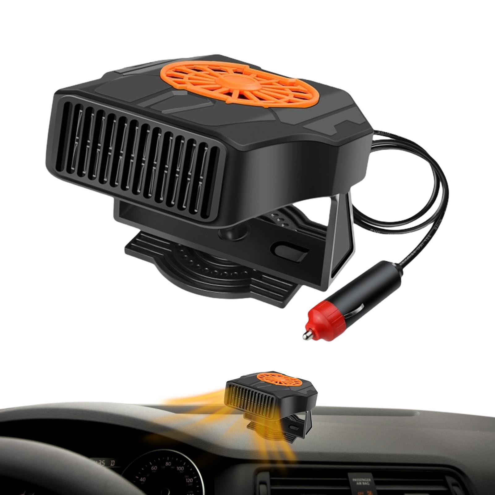 Niesel Auto-Heizung und Entfroster – 12 V Heizung und Kühlung, Windschutzscheiben-Defogger, 360 Grad drehbar, schnelle Heizung, Auto-Defogger, Fenster-Entfroster für LKW, Wohnmobile und Boote von Niesel