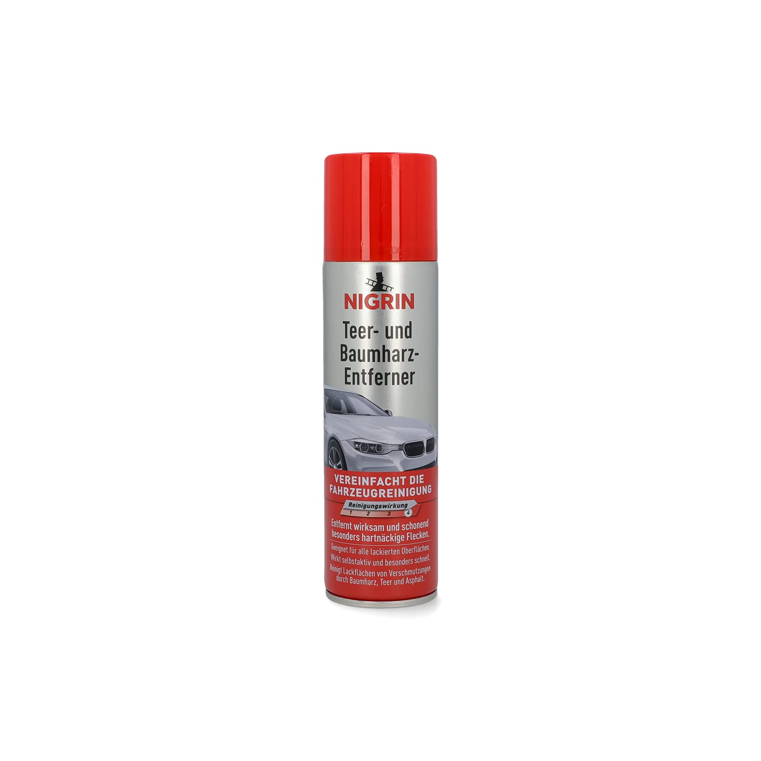 NIGRIN Teer- und Baumharz-Entferner Spray, 250 ml Sprühdose, entfernt besonders klebrige Flecken vom Autolack von NIGRIN