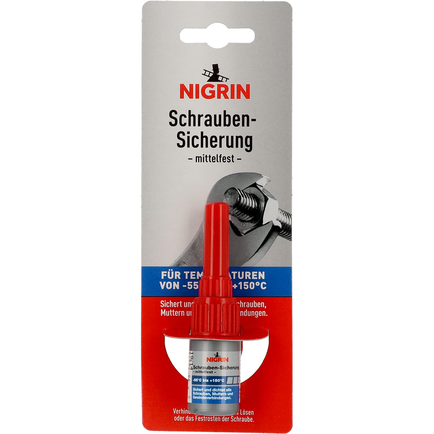 NIGRIN 74091 Auto-Schraubensicherung, zum Sichern und Dichten von Schrauben und Muttern, Bolzen usw., Inhalt: 5 gr. von NIGRIN