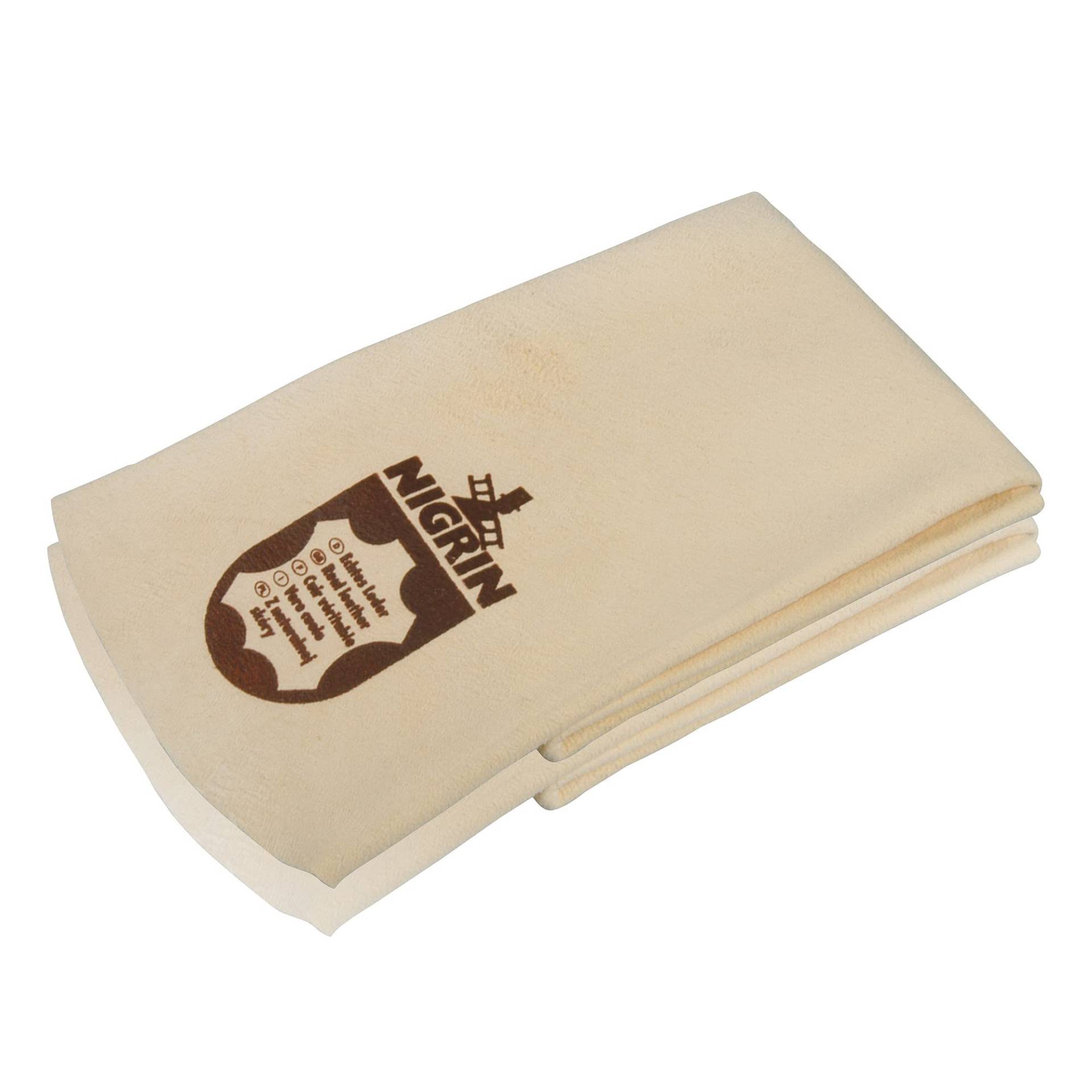 NIGRIN Autoleder, Trockenleder für Auto und Haushalt, starke Saugkraft und schonend zur Oberfläche, beige, 38,5 x 12cm von NIGRIN