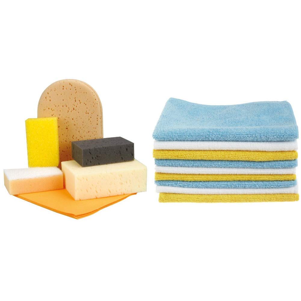 NIGRIN 71414 Waschset 6-teilig & Amazon Basics Mikrofaser-Reinigungstücher, 24 Stück NIGRIN 71414 Waschset 6-teilig & Amazon Basics Mikrofaser-Reinigungstücher, 24 Stück von NIGRIN