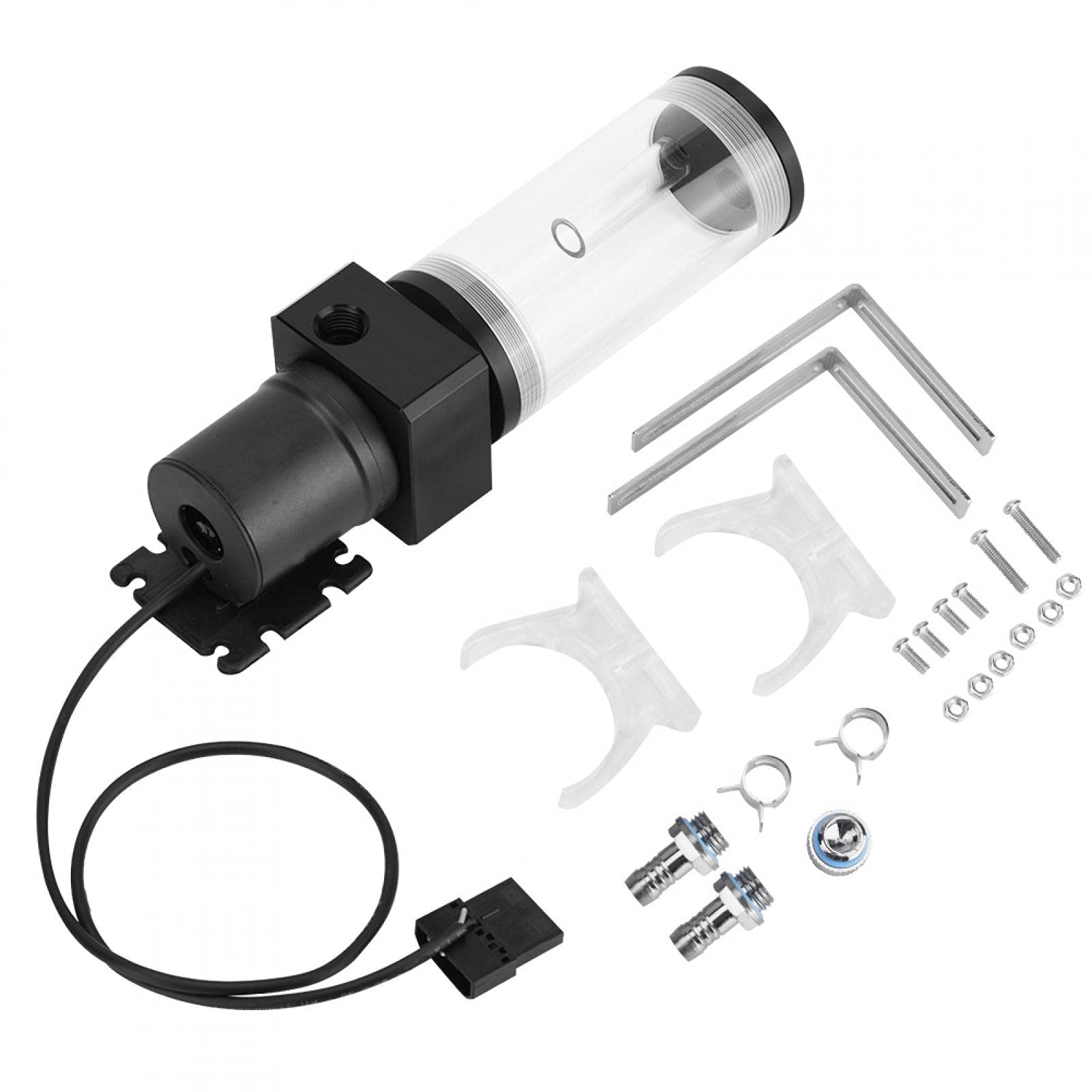 Computer Diy Wasserkühlung Refitted 19w Hochleistungs-wasserdichte integrierte Wasserpumpe und Wassertank Kombination, G1/4 Acryl Computer DIY Wasserkühlung Tank Zylinder Reservoir(110 mm) von Niiyen