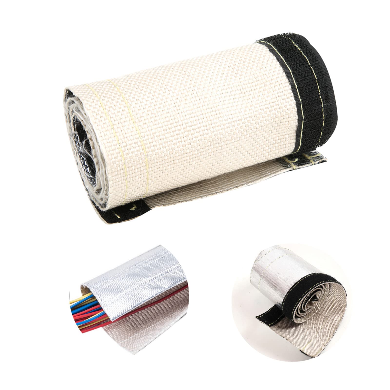 Niiyen Isolierter Metall Hitzeschutz Ärmel, 600x106 mm Drahtschlauch Schutz Hitzeschildhülse mit aluminisierter Ärmel für geflochtene Schläuche Kraftstoffleitungen Kabel Niiyen Isolierter Metall Hitzeschutz Ärmel, 600x106 mm Drahtschlauch Schutz Hitzeschildhülse mit aluminisierter Ärmel für geflochtene Schläuche Kraftstoffleitungen Kabel von Niiyen