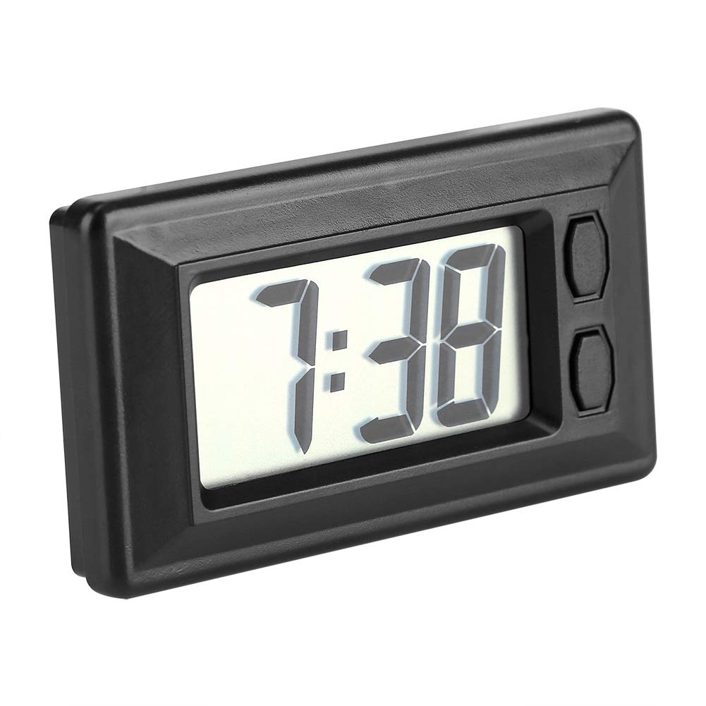 Nikou Flüssigkristall Digitaluhr - Ultra Slim Auto Uhr Elektronische Uhr MiniTable mit Auto Armaturenbrett Elektronische Uhr mit Zeit- und Kalenderanzeige von Nikou