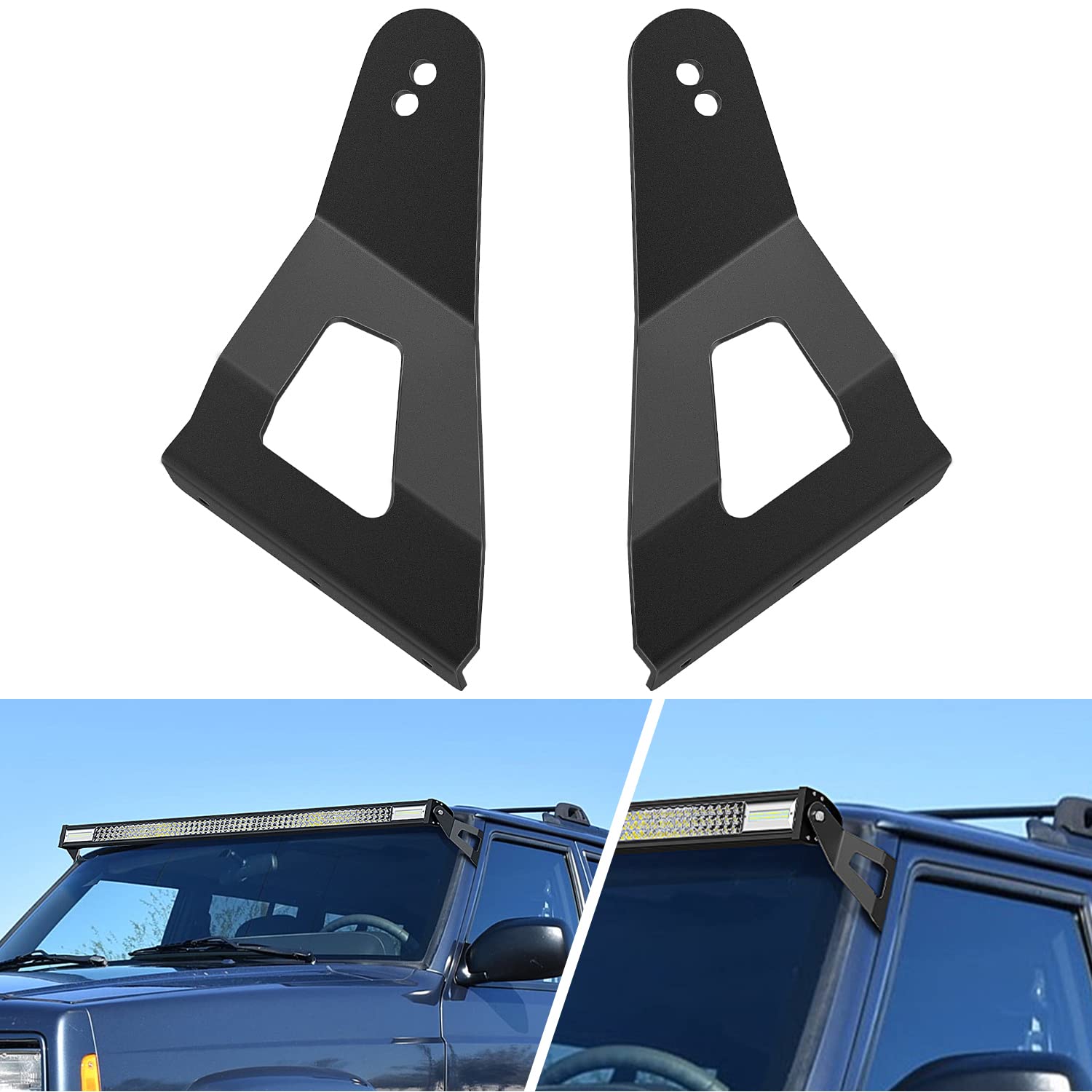 Nilight 2 x 132,1 cm Gebogene LED-Lichtleiste an der oberen Windschutzscheibe Dachkabine für Jeep Cherokee XJ und 1986–1992 Comanche MJ, 2 Jahre Garantie von Nilight