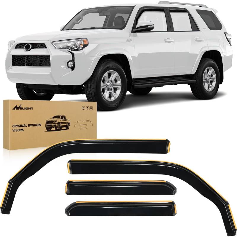 Nilight Durable Rain Guards for Toyota 4Runner 2010 2011 2012 2013 2014 2015 2016 2017 2018 2019 2020 2021 2022 2023 2024 Vent Window Visors, 4 Stück von Nilight