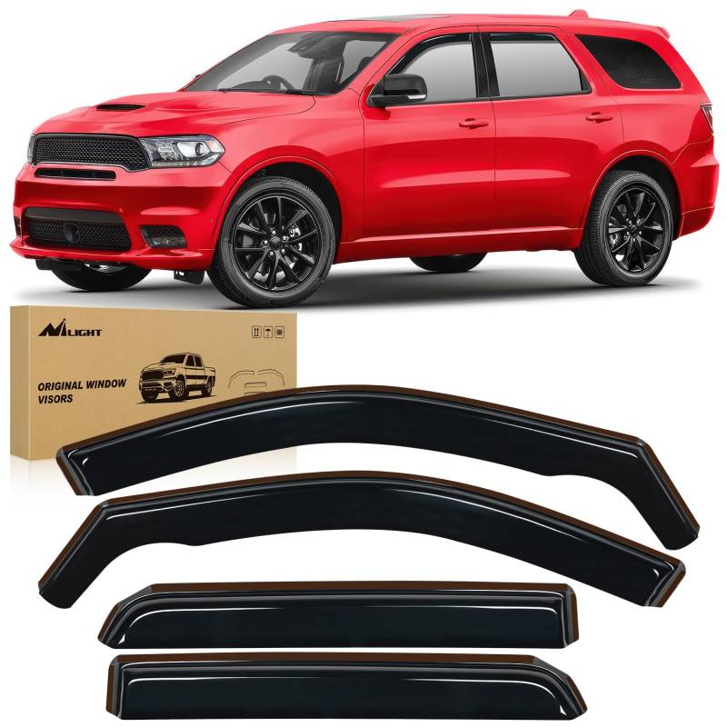 Nilight Fenstervisier kompatibel mit Dodge Durango 2011 2012 2013 2014 2015 2016 2017 2018 2019 2020 2021 2022 2023 2014 2014 2016 2017 2018 2019 2020 2021 2022 2023 2014 cm Kanalfensterabweiser von Nilight