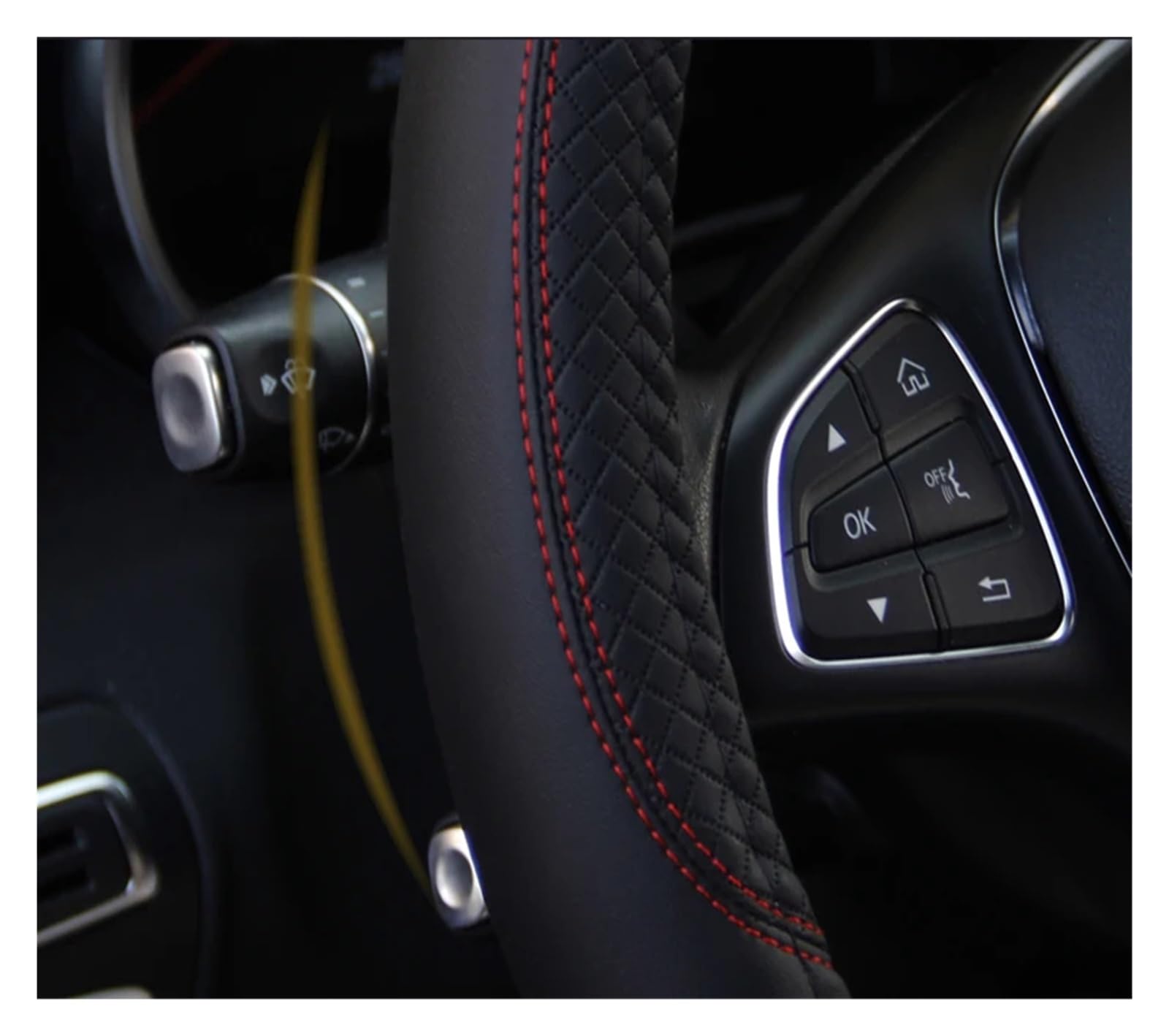 Lenkradabdeckung Lenkradhülle 2019 Auto-Lenkradabdeckung Für 37-38CM Leder Atmungsaktives Gewebe Braid Auto-Innenausstattung(Wine Red) von NingRuiBhd