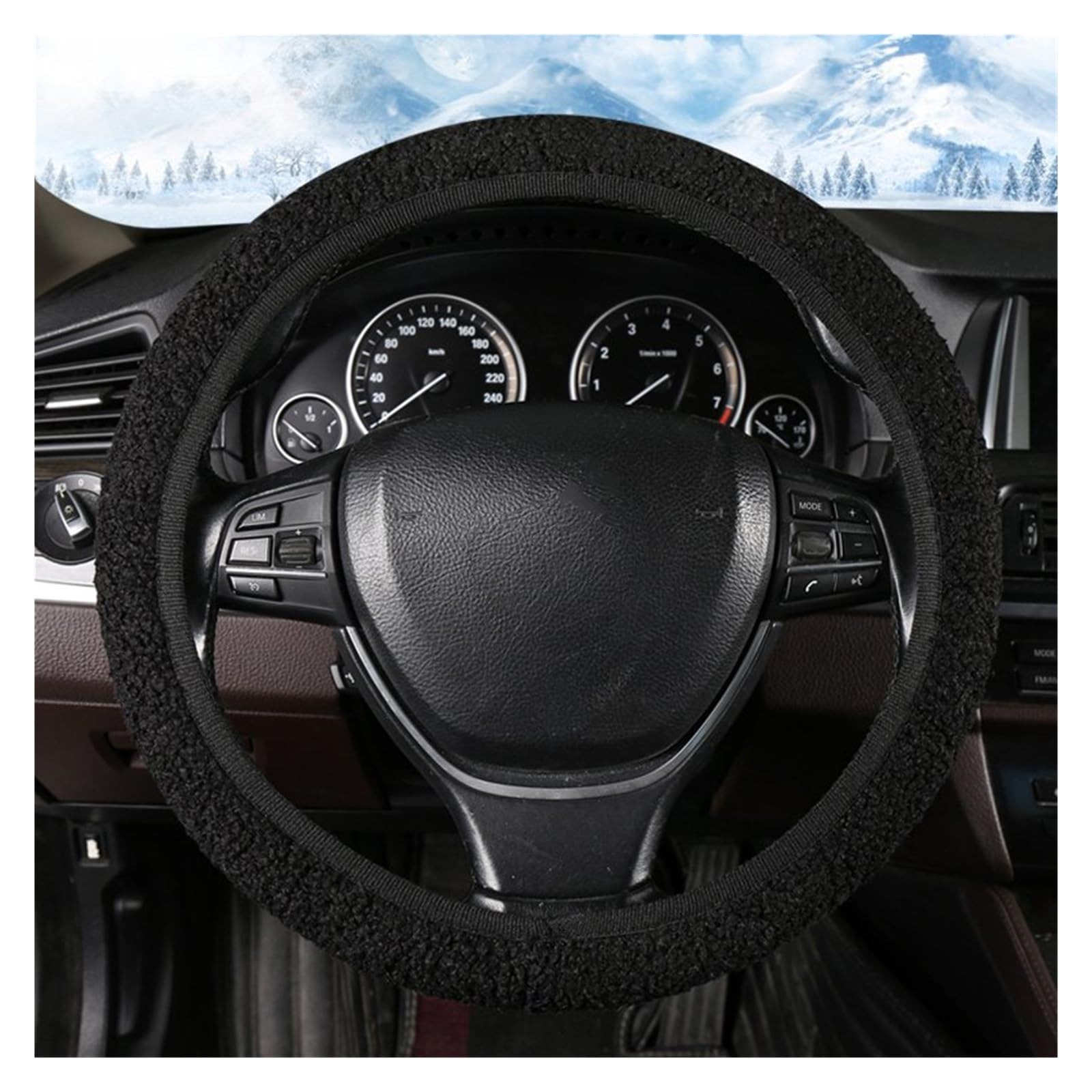 Lenkradabdeckung Lenkradhülle Auto-Lenkradbezug Ohne Innenring Geeignet Für Lenkräder Unterschiedlicher Form Hält Warm rutschfest(Black) von NingRuiBhd