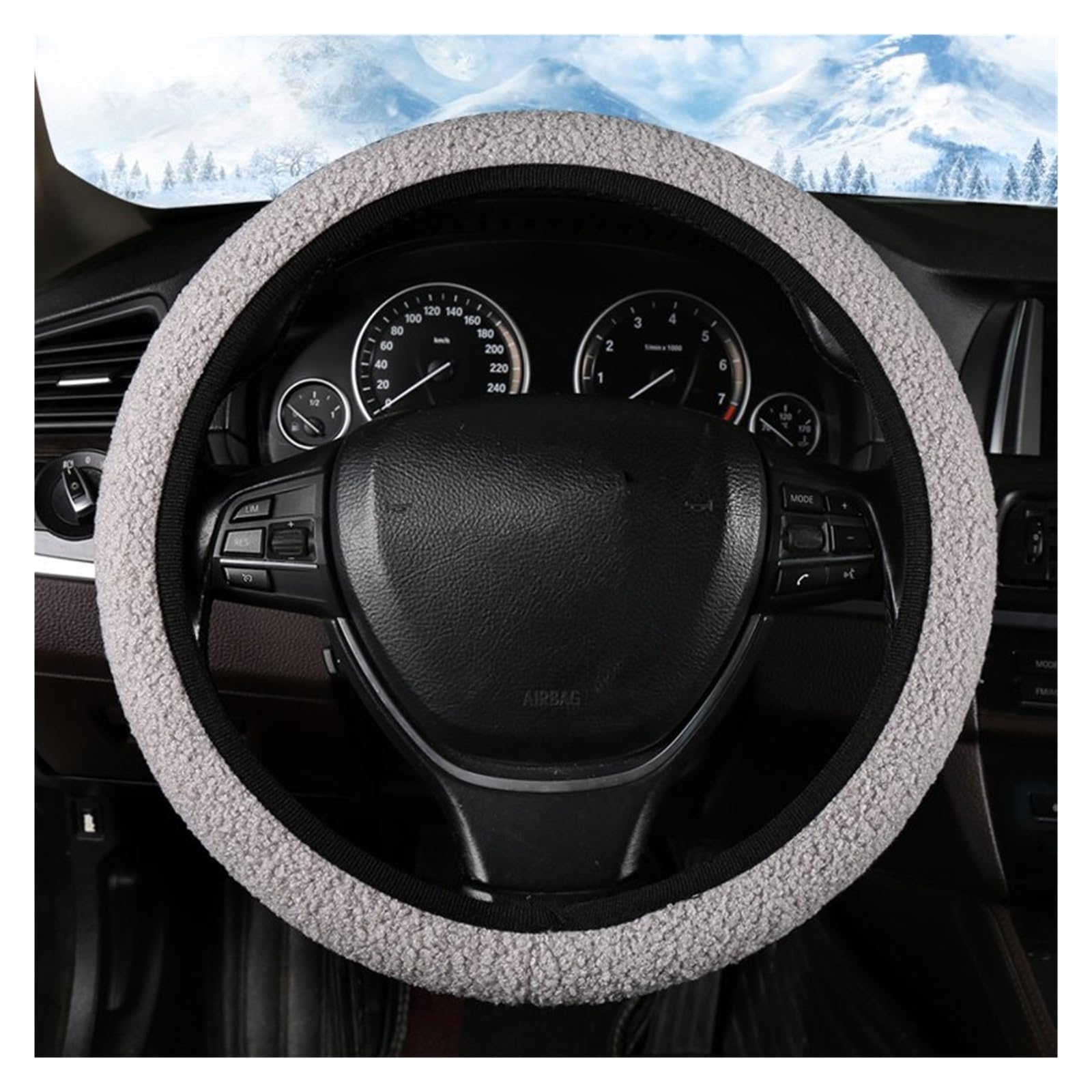 Lenkradabdeckung Lenkradhülle Auto-Lenkradbezug Ohne Innenring Geeignet Für Lenkräder Unterschiedlicher Form Hält Warm rutschfest(Gray) von NingRuiBhd