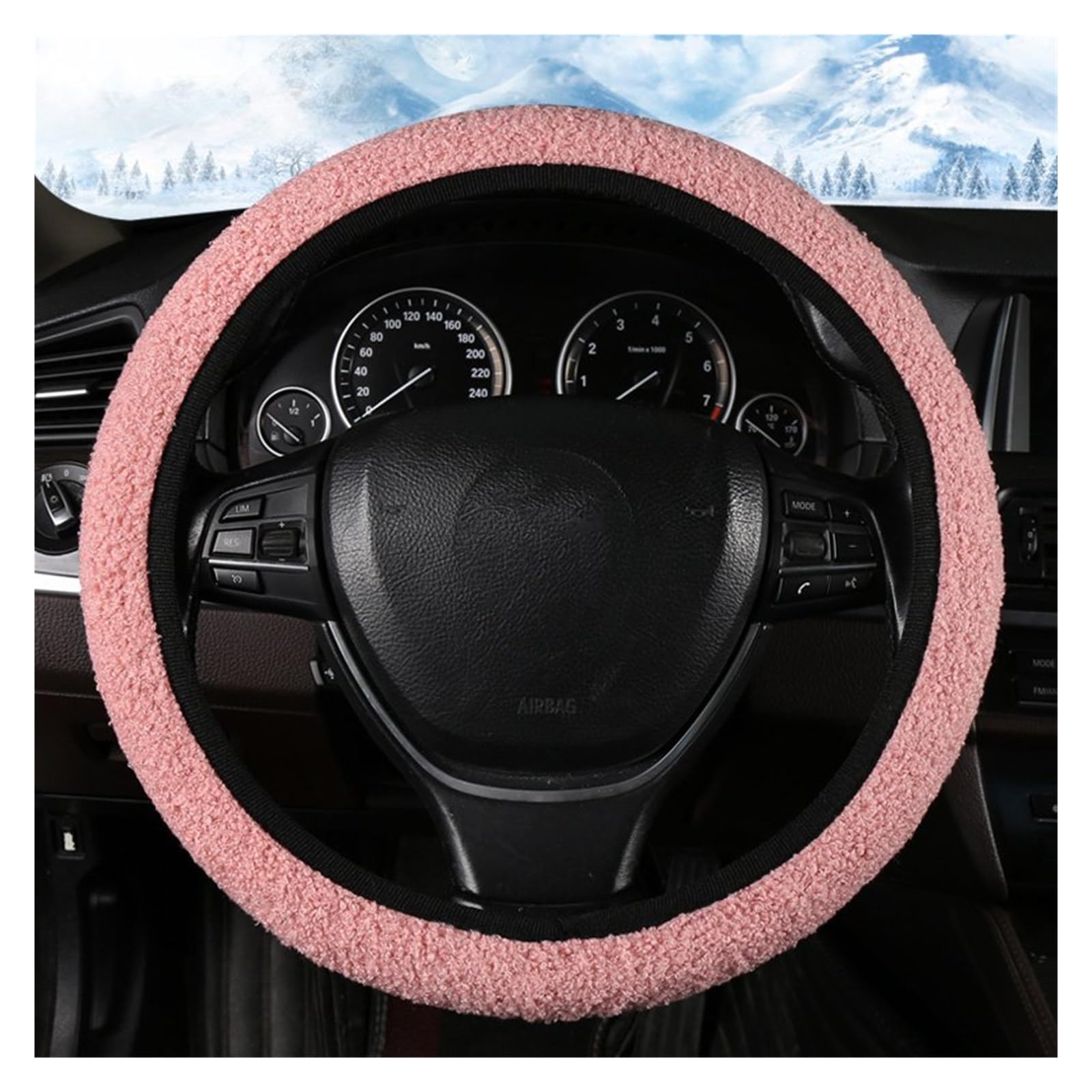 Lenkradabdeckung Lenkradhülle Auto-Lenkradbezug Ohne Innenring Geeignet Für Lenkräder Unterschiedlicher Form Hält Warm rutschfest(Pink) von NingRuiBhd