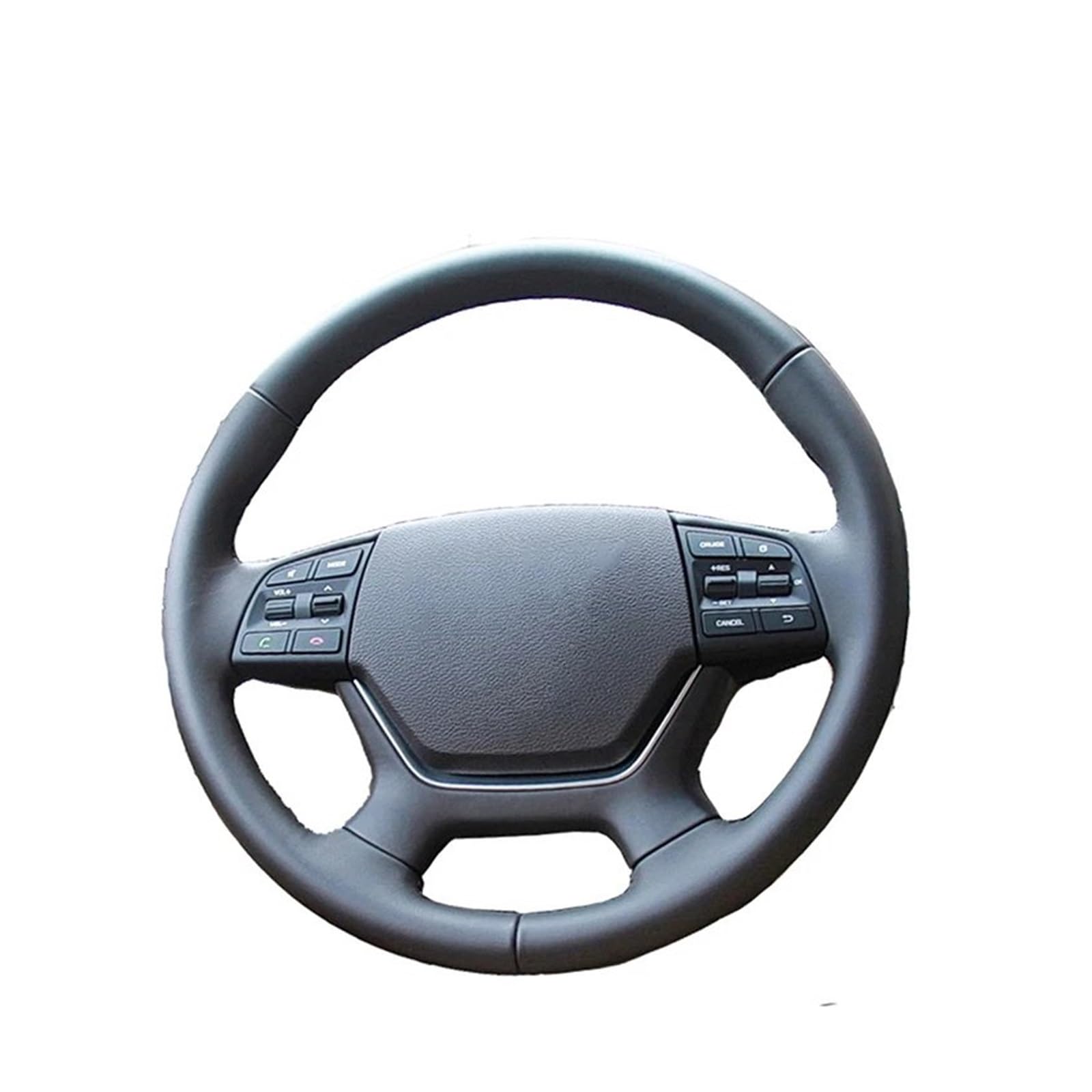 Lenkradabdeckung Lenkradhülle Für Hyundai Für Genesis 2015 2016 Auto Lenkrad Abdeckung Leder Hand Nähen(Green Thread) von NingRuiBhd