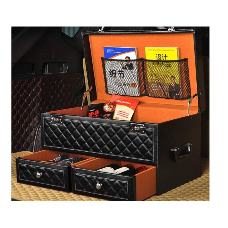 NingVong Auto Aufbewahrungsbox - Schwarz, Oxford-Material, Faltbar, Praktisch, CADDY, Autoaufbewahrungsbox von NingVong