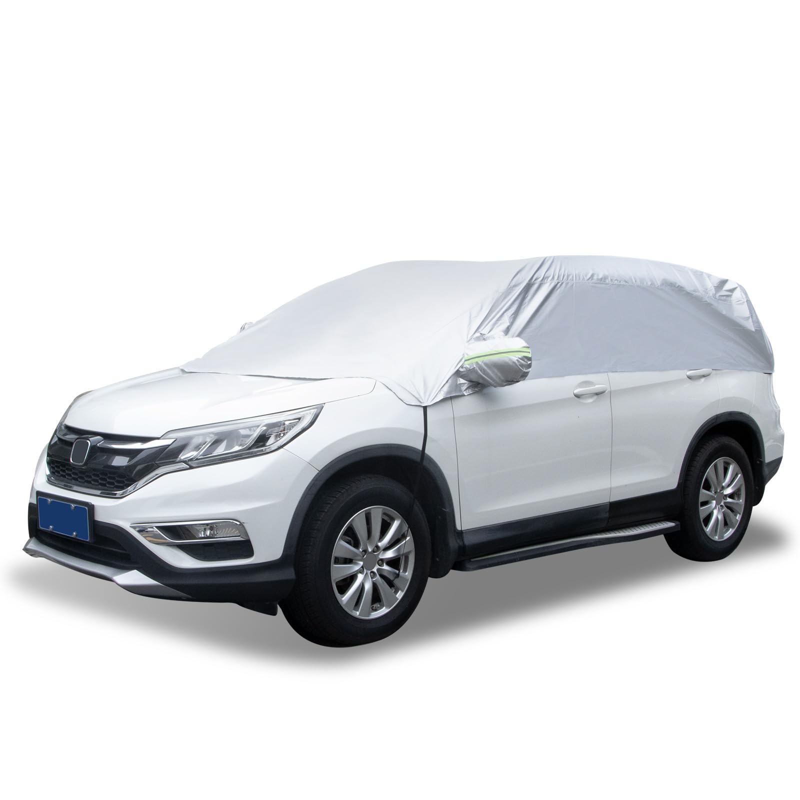 Halbgarage für Auto SUV Ninonly Auto Abdeckplane Halbgarage Wasserdicht Outdoor Autoabdeckung Halbgarage Mit Haken Und Riemen Passend Für Autos, SUVs Schwarz (SUV Up to 4.5-5.5M) von Ninonly