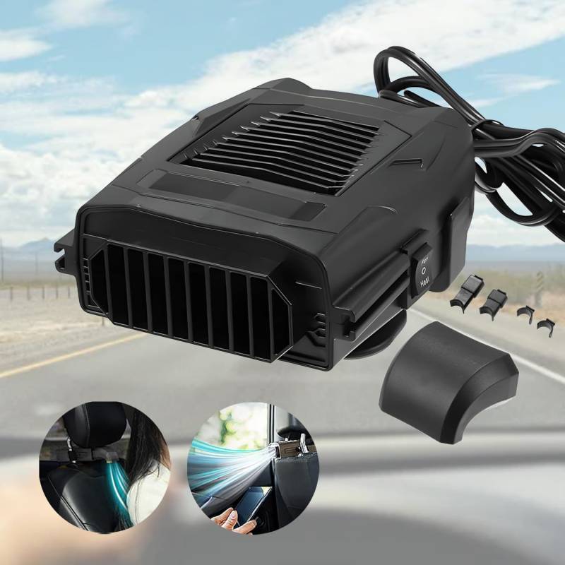 Nircho Auto Ventilator, 12V Portable Auto Kfz Ventilator USB Auto Kühlventilator für Armaturenbrett Mini Tischventilator Ventilator Lüfter Saugnapf Klein Ventilator für LKW SUV von Nircho
