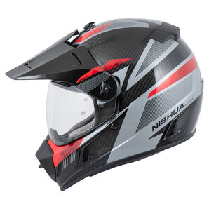Enduro Carbon Evo Endurohelm Schwarz Rot Nishua von Nishua
