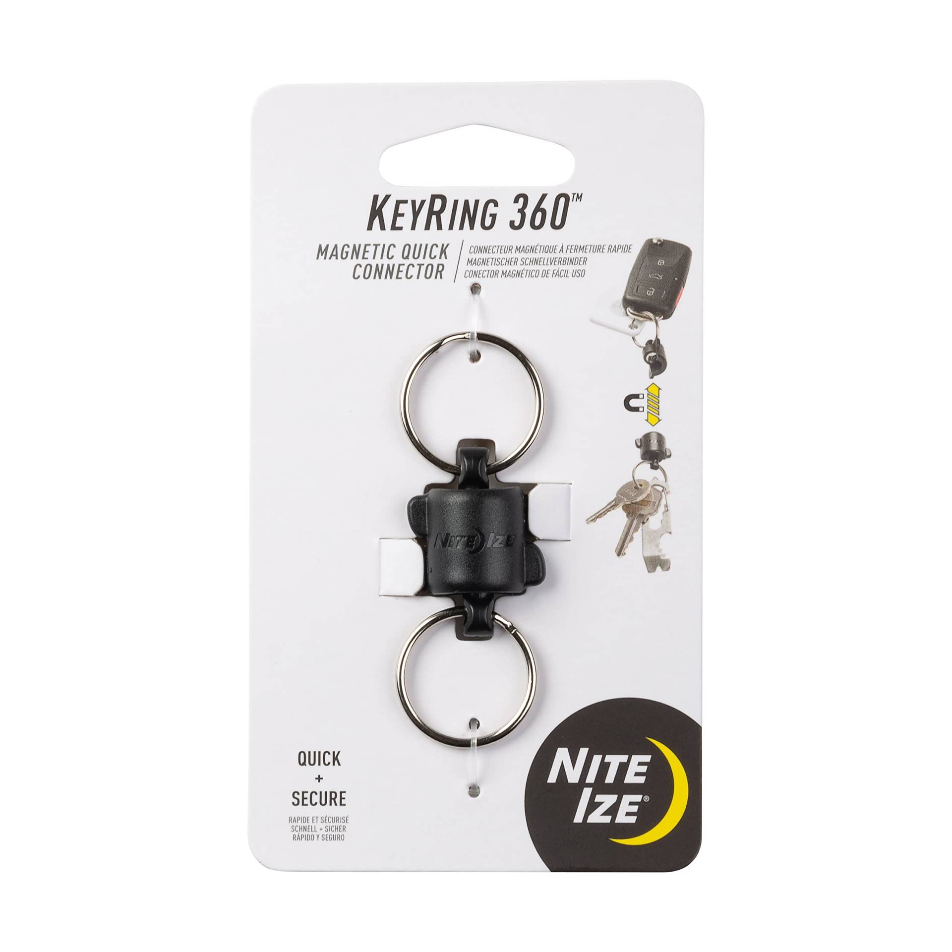 Nite Ize Schlüsselanhänger 360 Magnetischer Schnellverbinder Magnetische Verriegelung Spaltringe für Schlüssel von Nite Ize