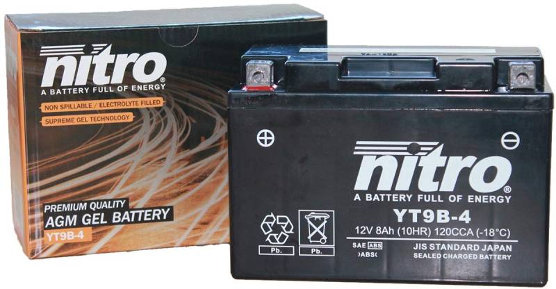 Batterie Nitro YT9B-4 Gel 12V 8AH (wartungsfrei) von Nitro