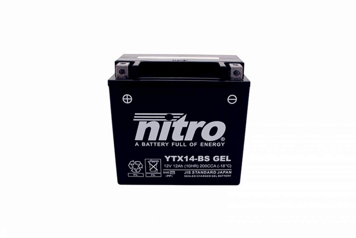 NITRO YTX14-BS GEL -N- YTX14-BS Gel AGM Geschlossen, Schwarz, Größe NA von Nitro