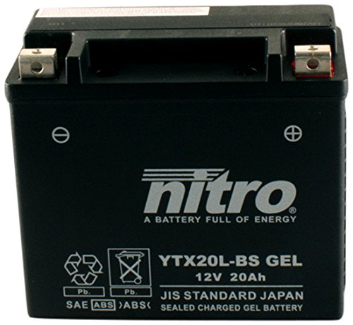 NITRO YTX20L-BS GEL -N- YTX20L-BS Gel AGM Geschlossen, Schwarz, Größe NA von Nitro