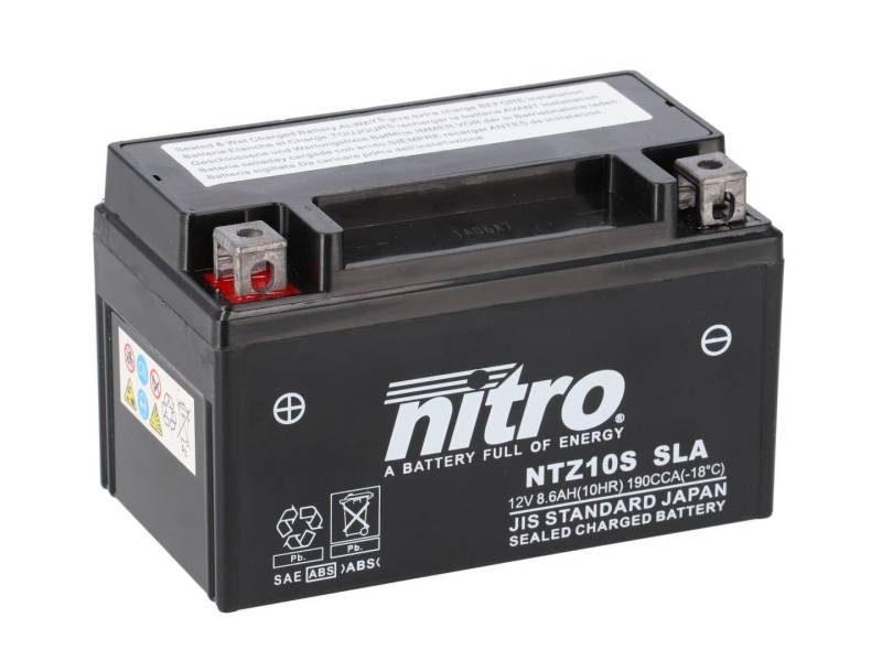 Batterie Nitro YTZ10S Gel 12V 8.6AH (wartungsfrei) von Nitro