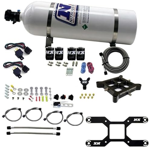 Nitrous Express Dry Quad Stage Billet Querstangenplatten-System 100–2000 PS (4150 Flansch) mit 6,8 kg Flasche von Nitrous Express