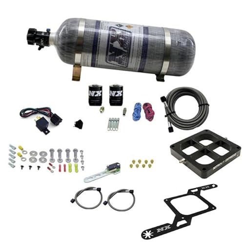 Nitrous Express Trockenes, zweistufiges Billet-Querstangenplatten-System 100–1000 PS (4500 Flansch) mit 5,4 kg Flasche von Nitrous Express