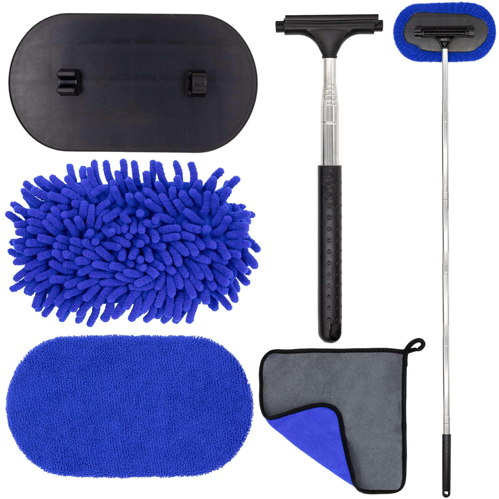 Niuohoy Autowaschbürste Kit, Auto Scheibenreiniger Kit, Fensterwischer mit um 180 Grad drehbarem Reinigungstuch, Autoscheiben Innenreiniger Reinigungswerkzeug für KFZ, Wohnmobil, LKW, Fenster Niuohoy Autowaschbürste Kit, Auto Scheibenreiniger Kit, Fensterwischer mit um 180 Grad drehbarem Reinigungstuch, Autoscheiben Innenreiniger Reinigungswerkzeug für KFZ, Wohnmobil, LKW, Fenster von Niuohoy