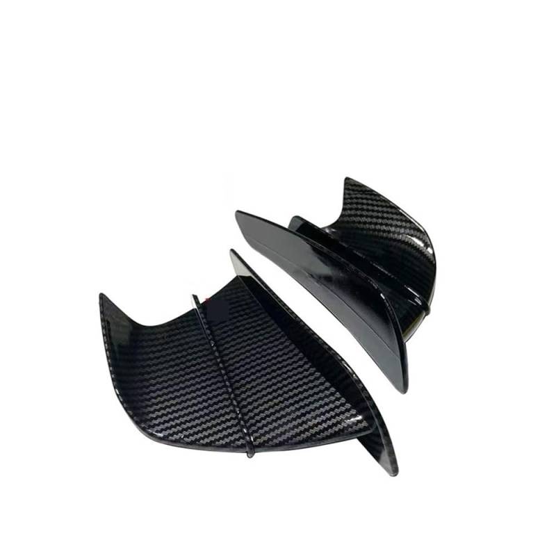 Für Ninja 125 Für Z125 Für Z250SL 250R 300R Für Z300 Für Z400 400R Für KLX250 Motorrad Winglet Aerodynamische Flügel Kit Spoiler Verkleidungs Winglets(Glossy Carbon) von Niyade
