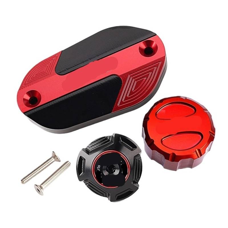 Motorrad zubehör Für Z400 Für Ninja400 Motorrad Zubehör Vorne Hinten Brems Flüssigkeit Reservoir Abdeckung Motoröl Füllstoff Kappe(Color-1) von Niyade