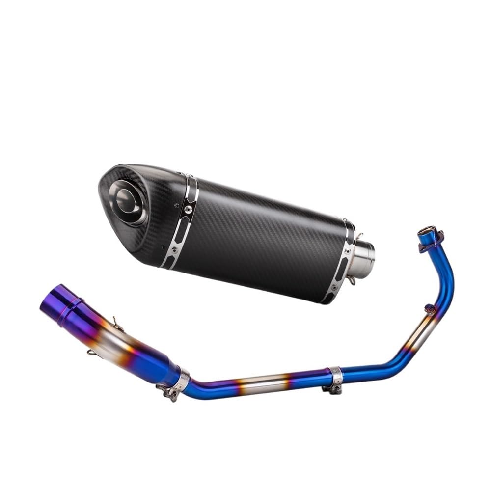 Niyade Motorrad Auspuffrohr Für CB150R Für Cbr150r 2017-2021 Slip On Motorrad Auspuff Ändern Volle Schräge Dreieck Schalldämpfer Vorne Link Rohr(ColorA2) von Niyade