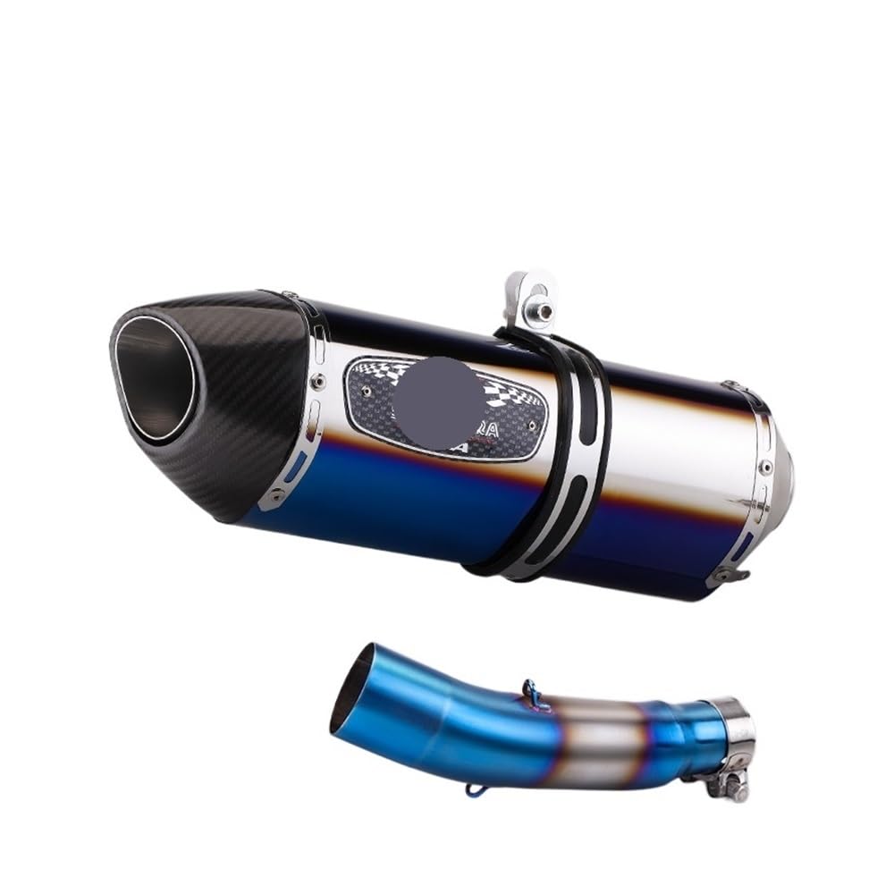 Niyade Motorrad Auspuffrohr Für CBR300R Für CB300R Für CB300F 2018-2024 Motorrad Auspuffrohr Ändern Mittleren Link Rohr Slip Auf Mit Schalldämpfer(Color A) von Niyade